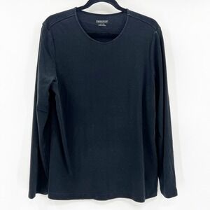 Pendleton Womens Black 100% Cotton Long Sleeve Scoop Neck Tee Shirt Large L